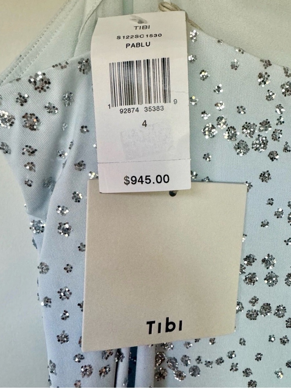Tibi Scintilla Jersey Slip Midi Dress Pale Blue Size 4 NWT - Picture 2 of 7